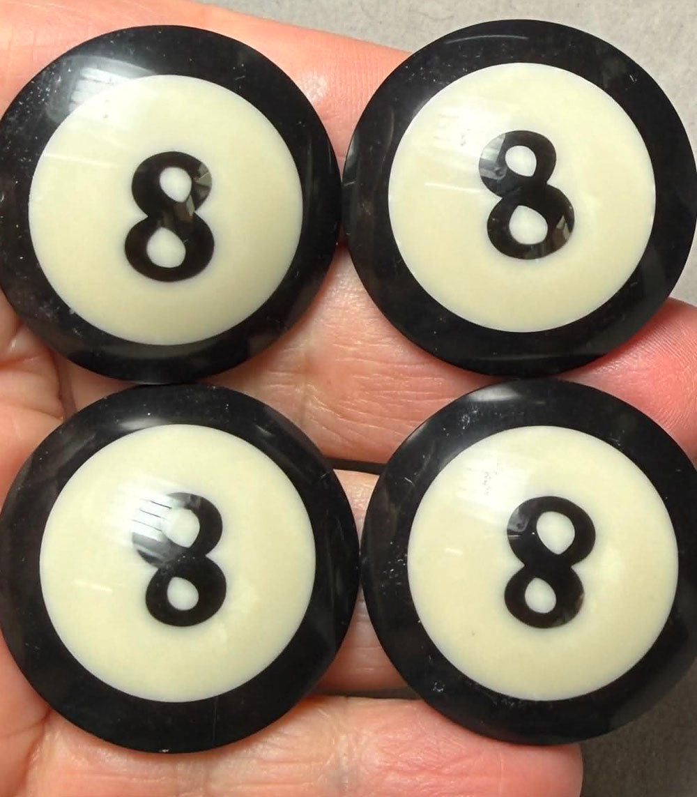 Single Round 33mm Genuine 8 Ball Cabochon