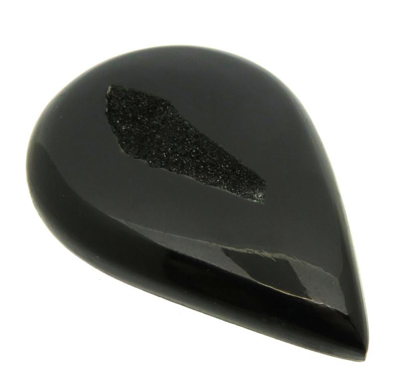 Teardrop 48x34mm Druzy Window Onyx Cabochon 01