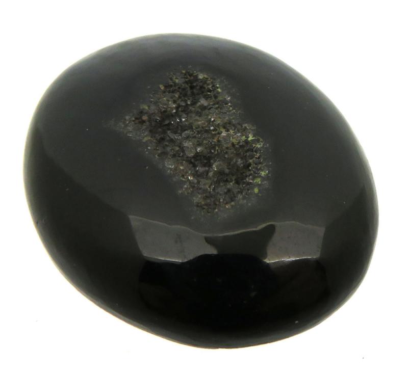 Oval 32x26mm Druzy Window Onyx Cabochon 06