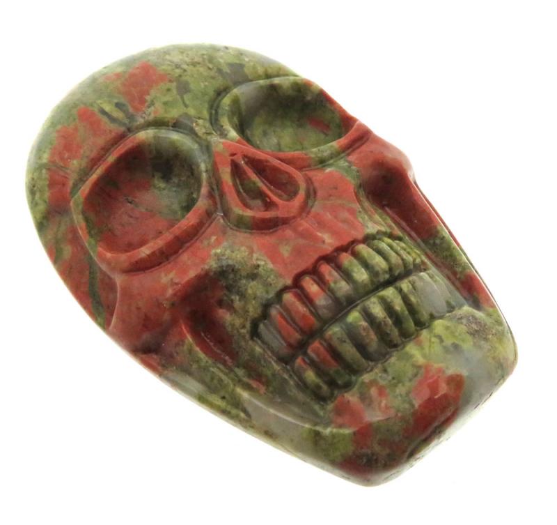 Skull 49x32mm Unakite Cabochon 02