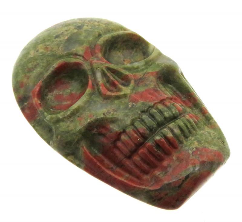 Skull 49x32mm Unakite Cabochon 05