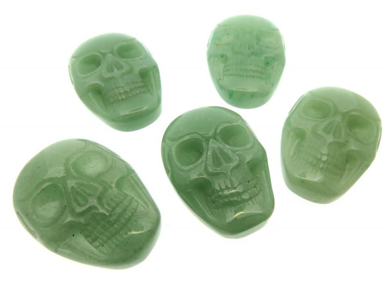 Single Skull 34mm Long Green Aventurine Cabochon
