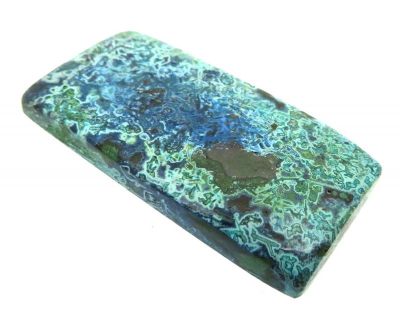 Rectangle 38x19mm Chrysocolla with Azurite Cabochon 03
