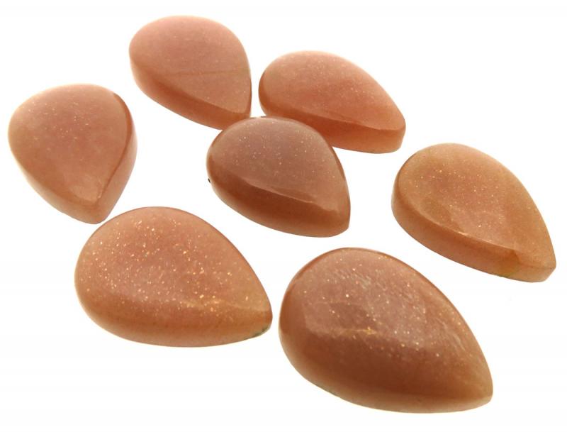 Single Teardrop 28mm to 32mm Long Peach Moonstone Cabochon