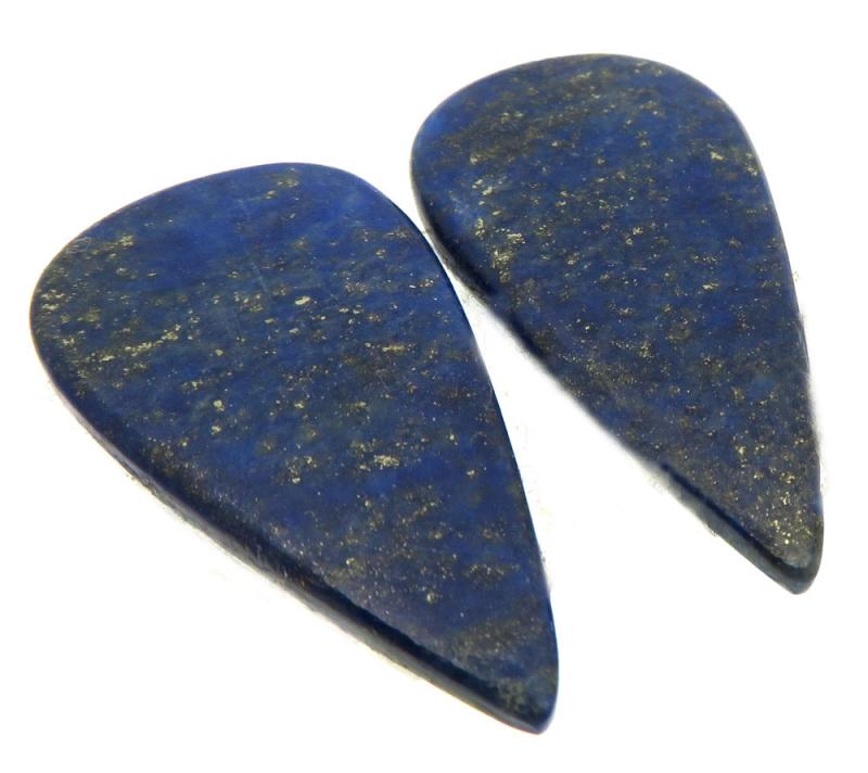 Teardrop 36x18mm Lapis Lazuli Cabochon Pair 05