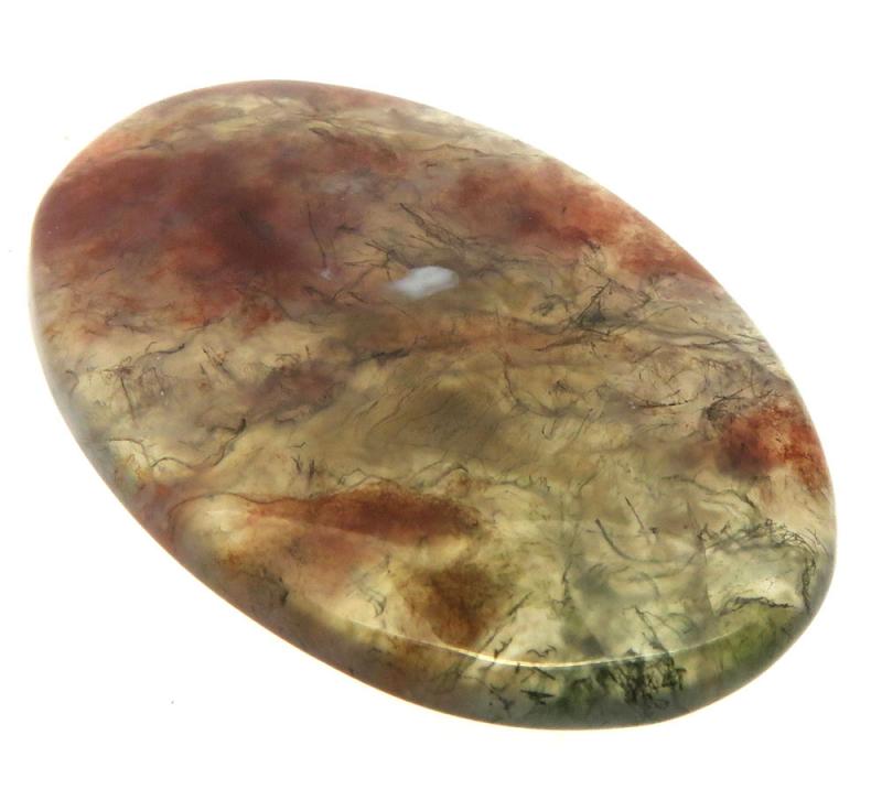 Oval 39x25mm Red Moss Agate Cabochon 08