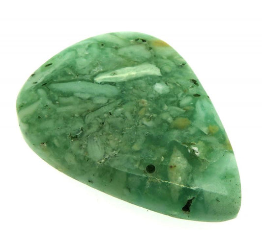 Teardrop 39x29mm Green Opal Cabochon 01
