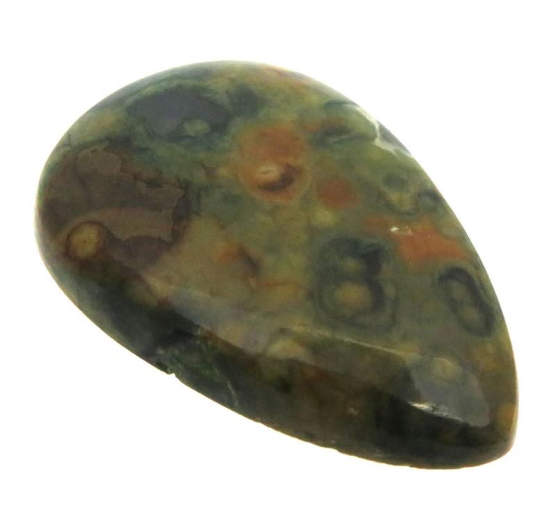 Teardrop 33x22mm Rainforest Jasper Cabochon 07