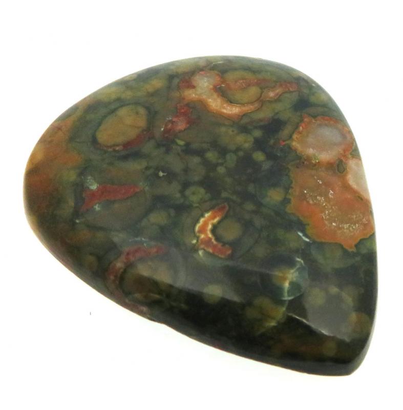 Teardrop 39x34mm Rainforest Jasper Cabochon 09