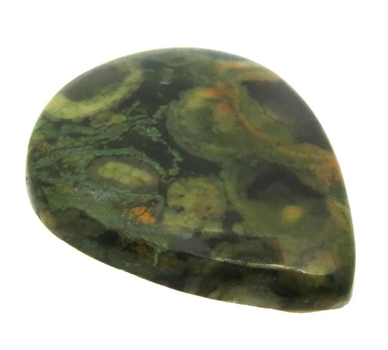 Teardrop 35x28mm Rainforest Jasper Cabochon 19