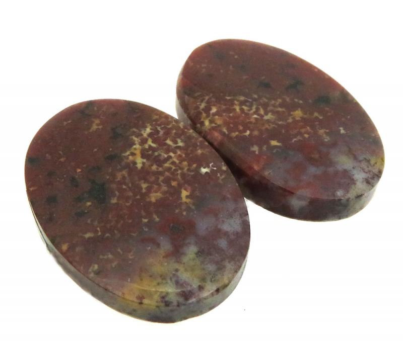 Oval 23x16mm Bloodstone Cabochon Pair 05