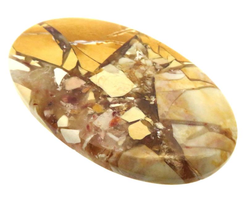 Oval 52x30mm Brecciated Mookaite Cabochon 14