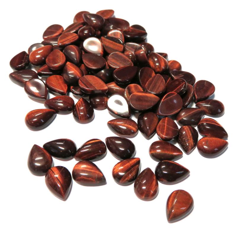 Single Teardrop 10mm Long Red Tigers Eye Cabochon