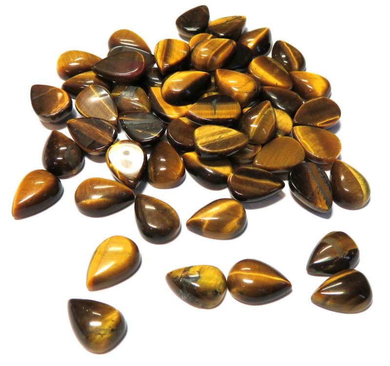 Single Teardrop 10mm Long Gold Tigers Eye Cabochon