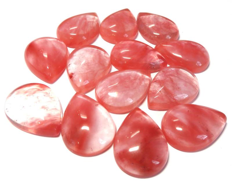 Single Teardrop 25mm Long Cherry Quartz Cabochon