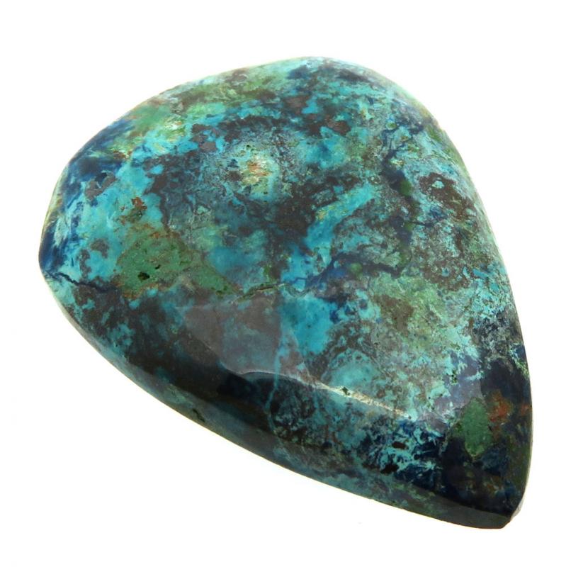 Teardrop 33x25mm Chrysocolla with Azurite Cabochon 11