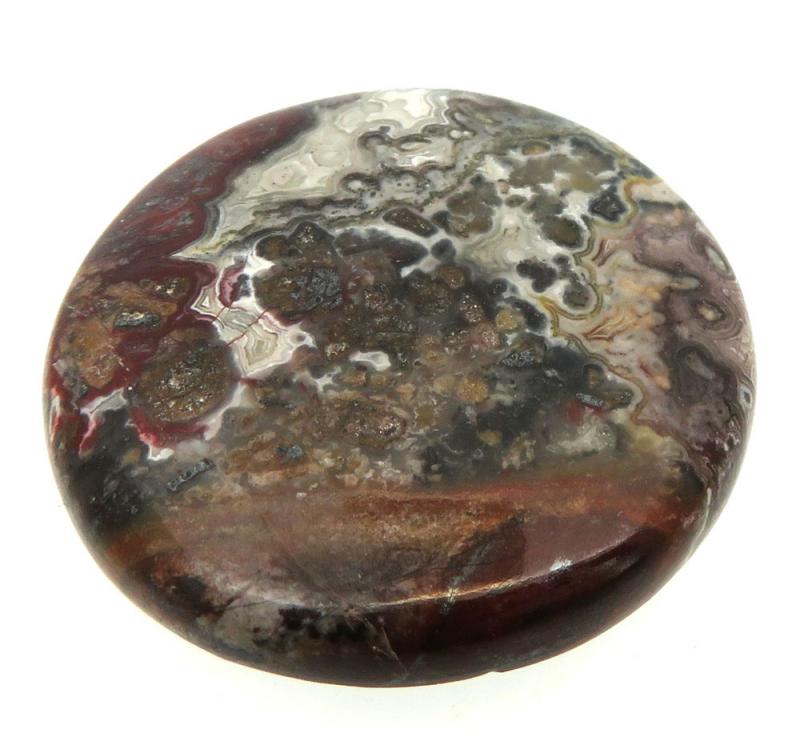 Round 32x32mm Natural Crazy Lace Agate Cabochon 22