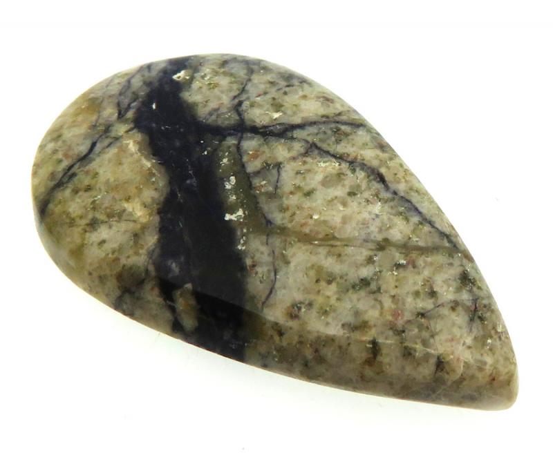 Teardrop 36x21mm Indian Fluorite Cabochon 26