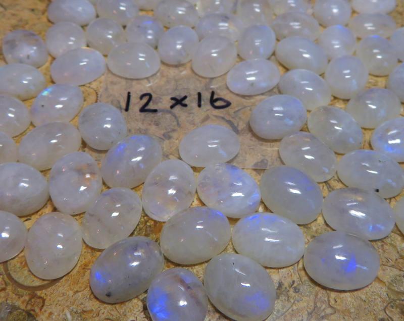 Single Oval 16x12mm Rainbow Moonstone Cabochon