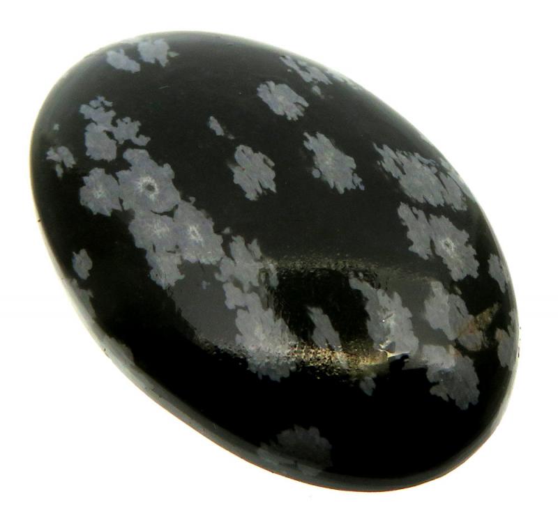 Oval 36x23mm Snowflake Obsidian Cabochon 06