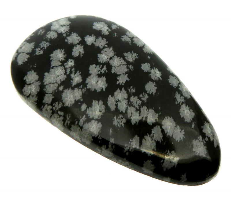 Teardrop 51x27mm Snowflake Obsidian Cabochon 10