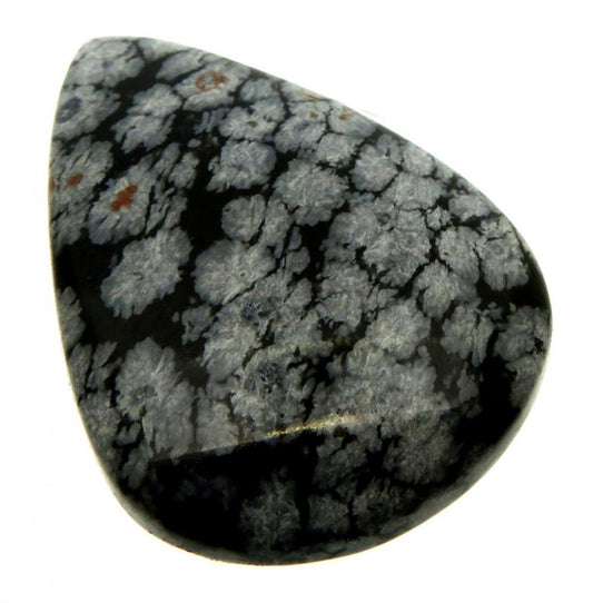 Teardrop 39x27mm Snowflake Obsidian Cabochon 12