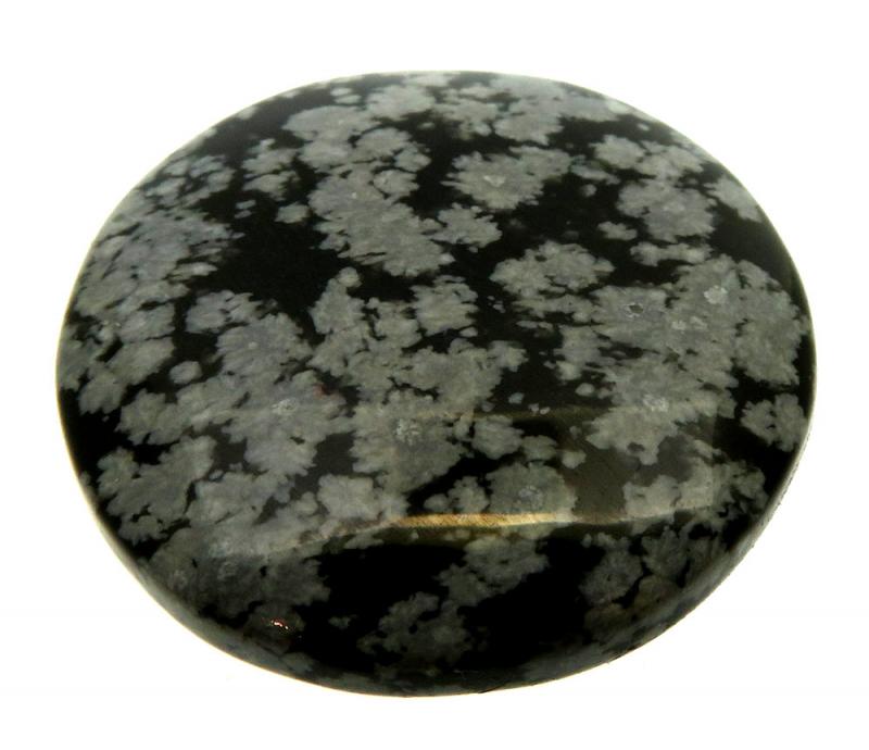 Round 33x33mm Snowflake Obsidian Cabochon 13