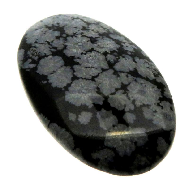 Oval 33x20mm Snowflake Obsidian Cabochon 17