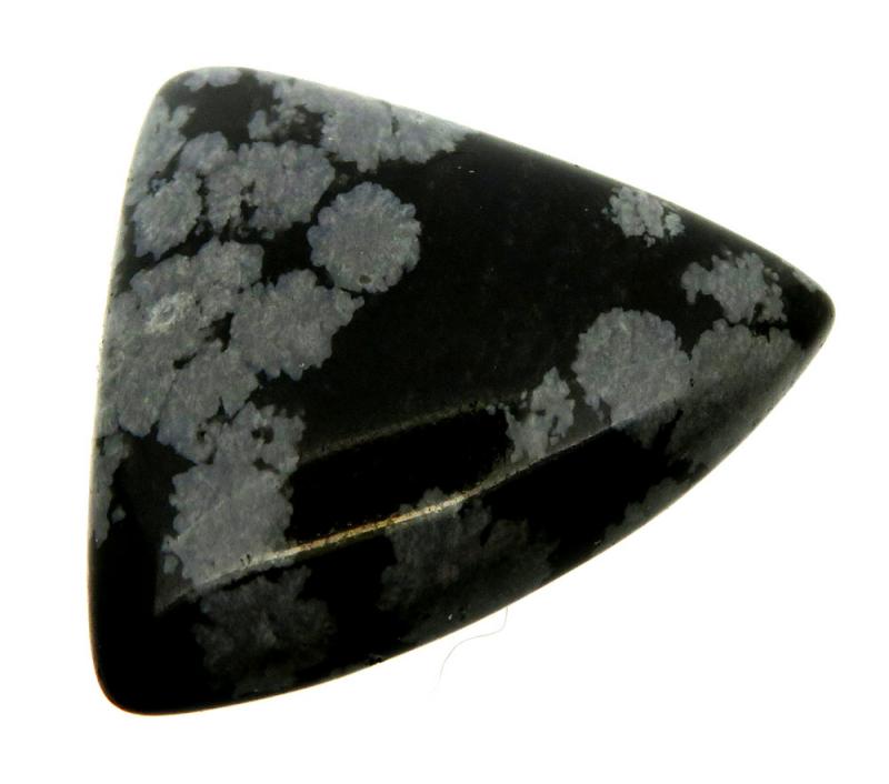 Teardrop 30x31mm Snowflake Obsidian Cabochon 19
