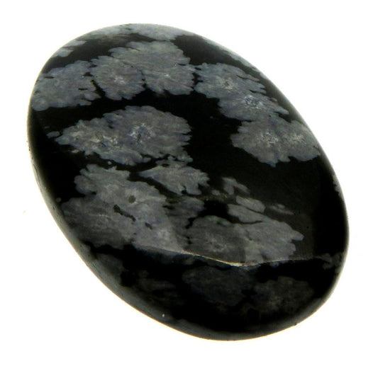 Oval 29x19mm Snowflake Obsidian Cabochon 22