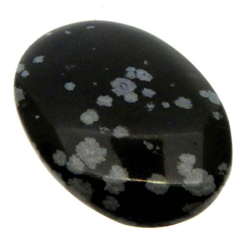 Oval 29x20mm Snowflake Obsidian Cabochon 24