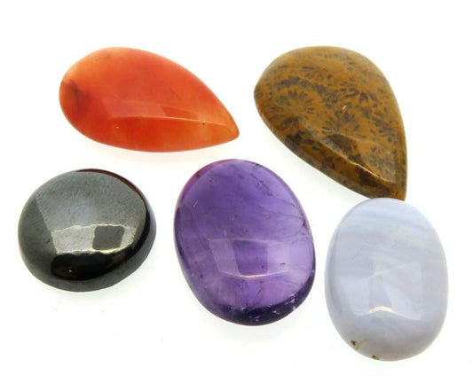 Five Assorted Mini Gemstone Cabochon Pack 43