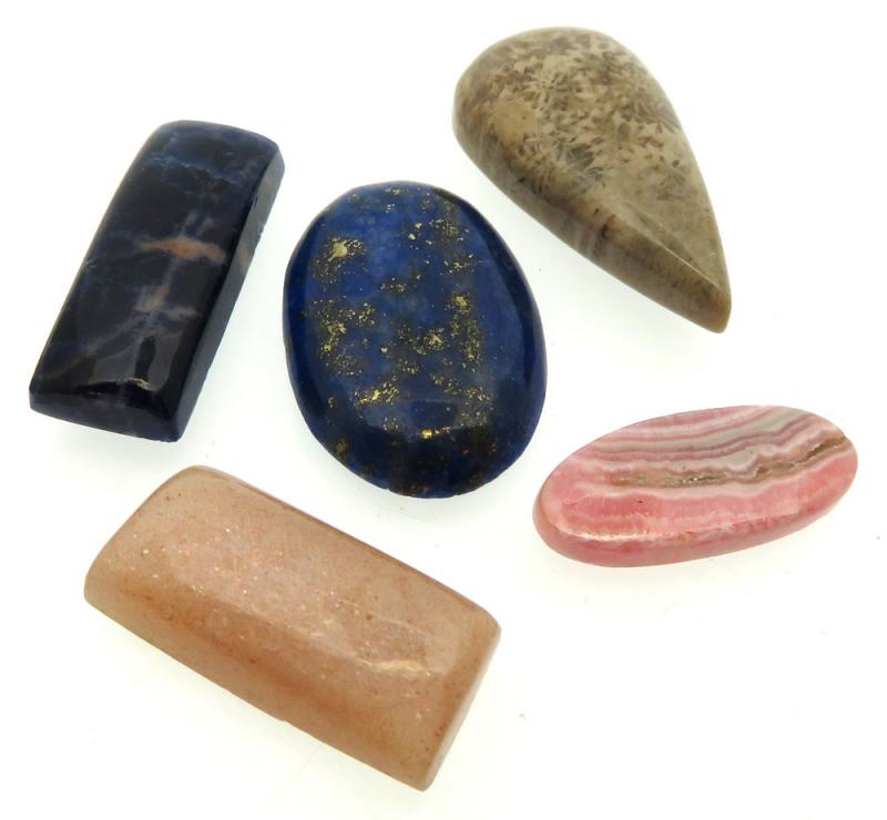 Five Assorted Mini Gemstone Cabochon Pack 54