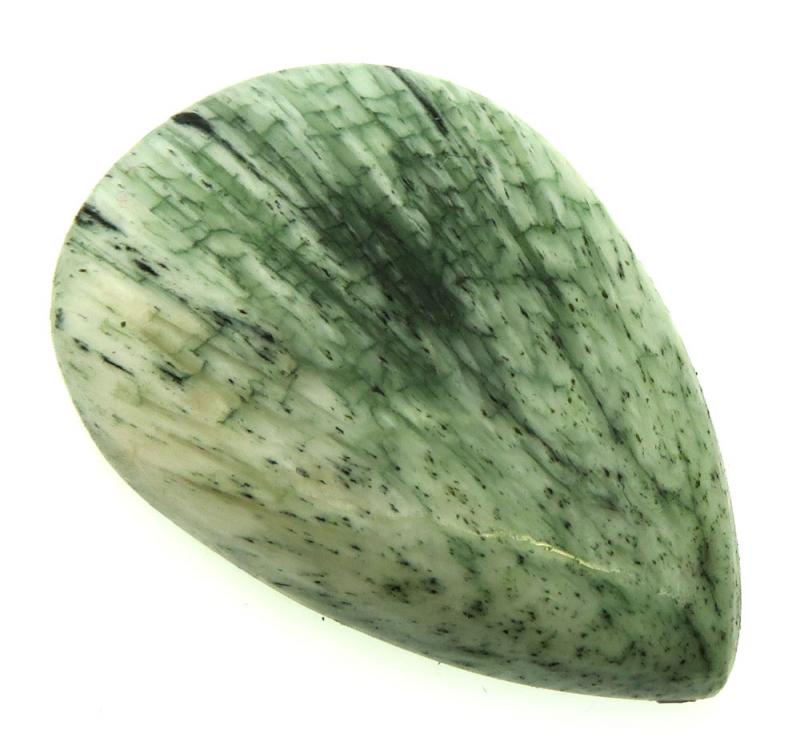 Teardrop 43x28mm Olive Scolecite Cabochon 02