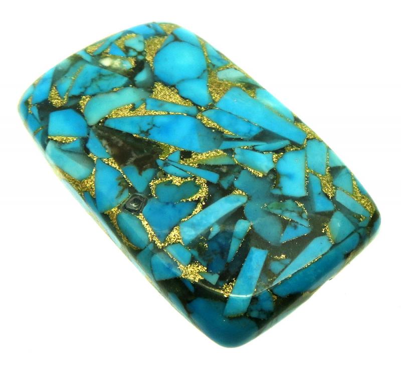 Rectangle 37x24mm Mohave Turquoise Cabochon 11