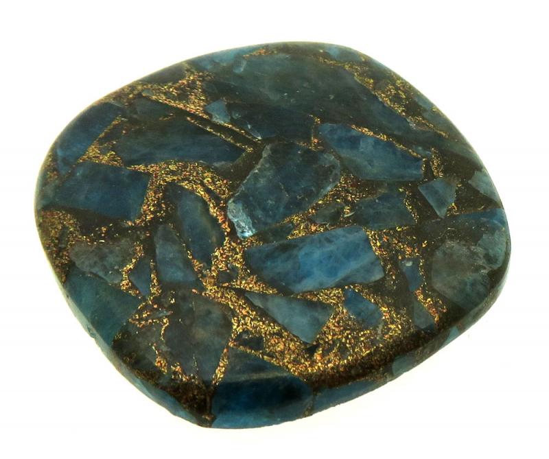 Rectangle 30x28mm Mohave Neon Apatite Cabochon 07