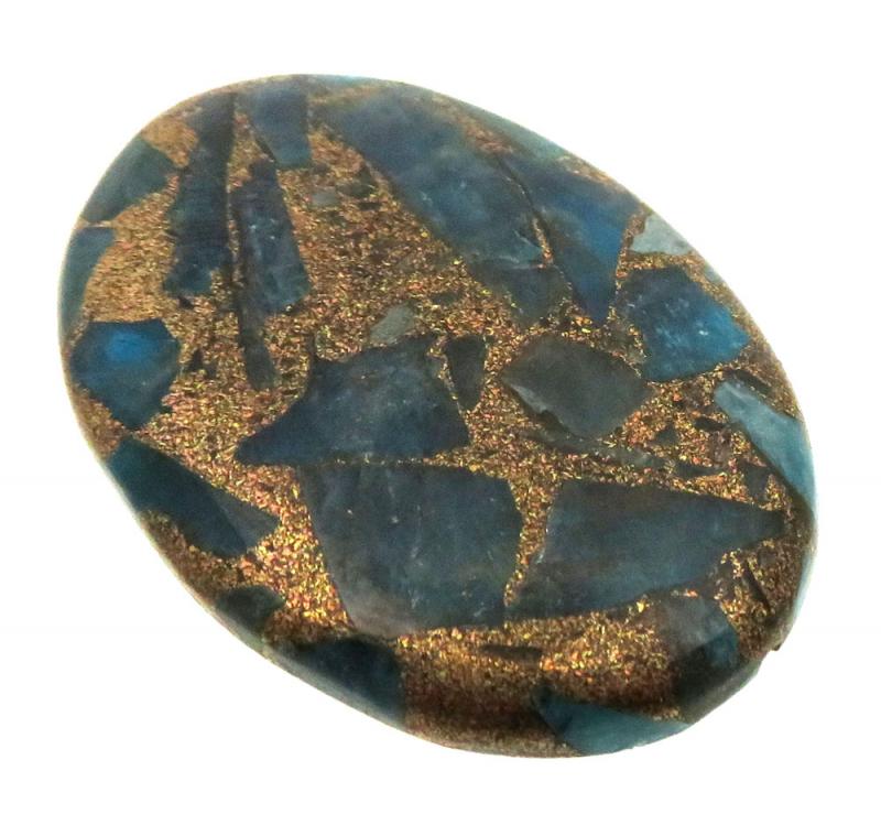 Oval 37x25mm Mohave Neon Apatite Cabochon 12