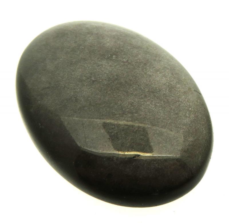 Oval 37x26mm Silver Sheen Obsidian Cabochon 08