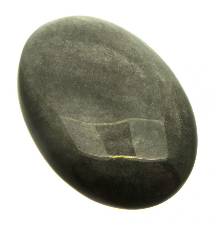 Oval 38x25mm Silver Sheen Obsidian Cabochon 09