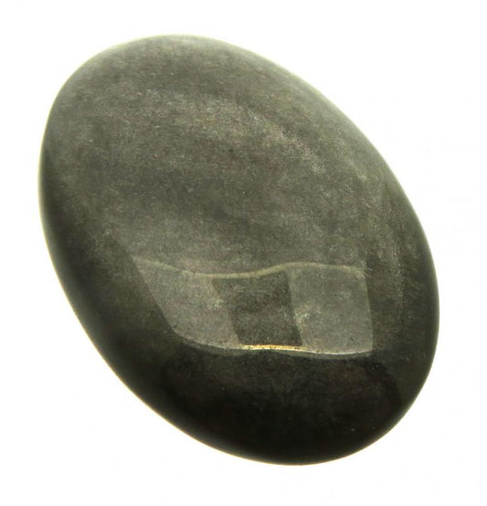Oval 38x25mm Silver Sheen Obsidian Cabochon 09