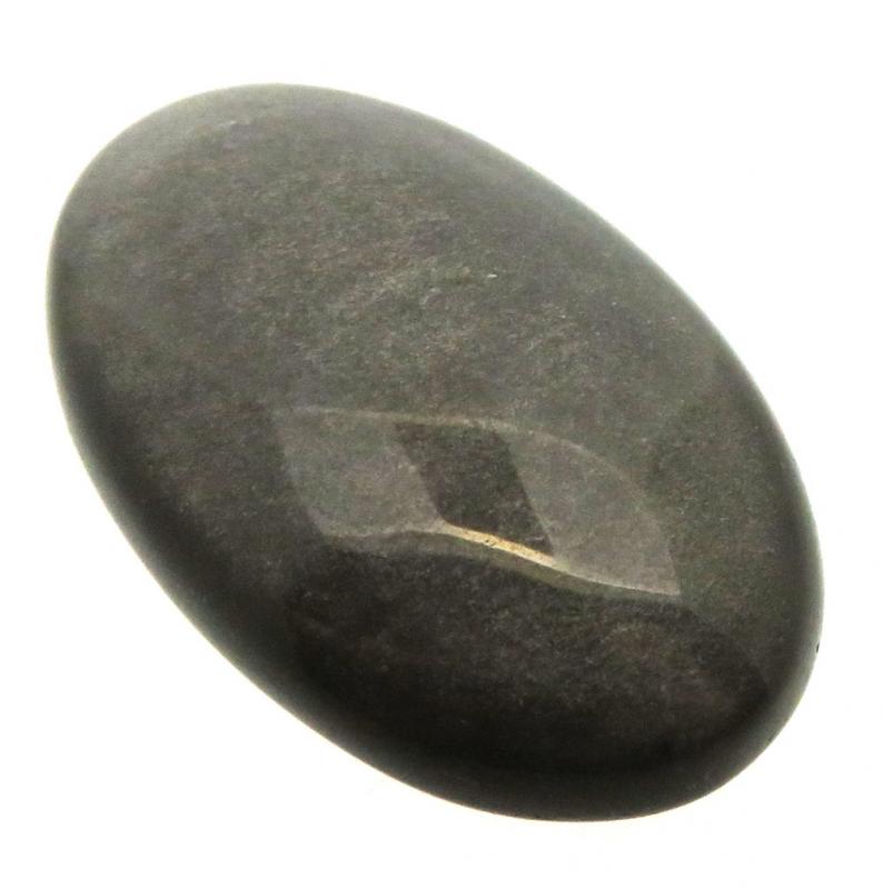 Oval 37x23mm Silver Sheen Obsidian Cabochon 11