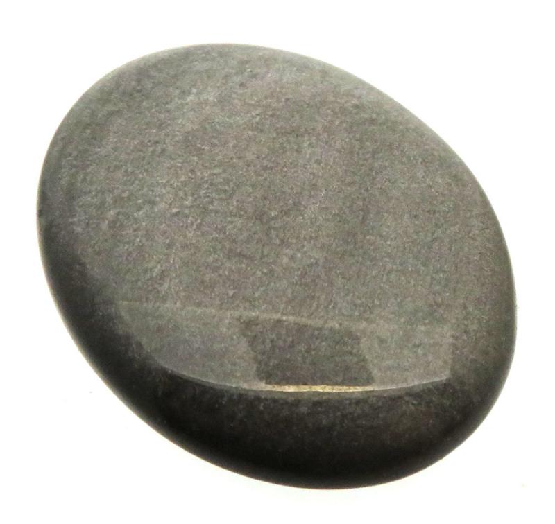 Oval 34x27mm Silver Sheen Obsidian Cabochon 18