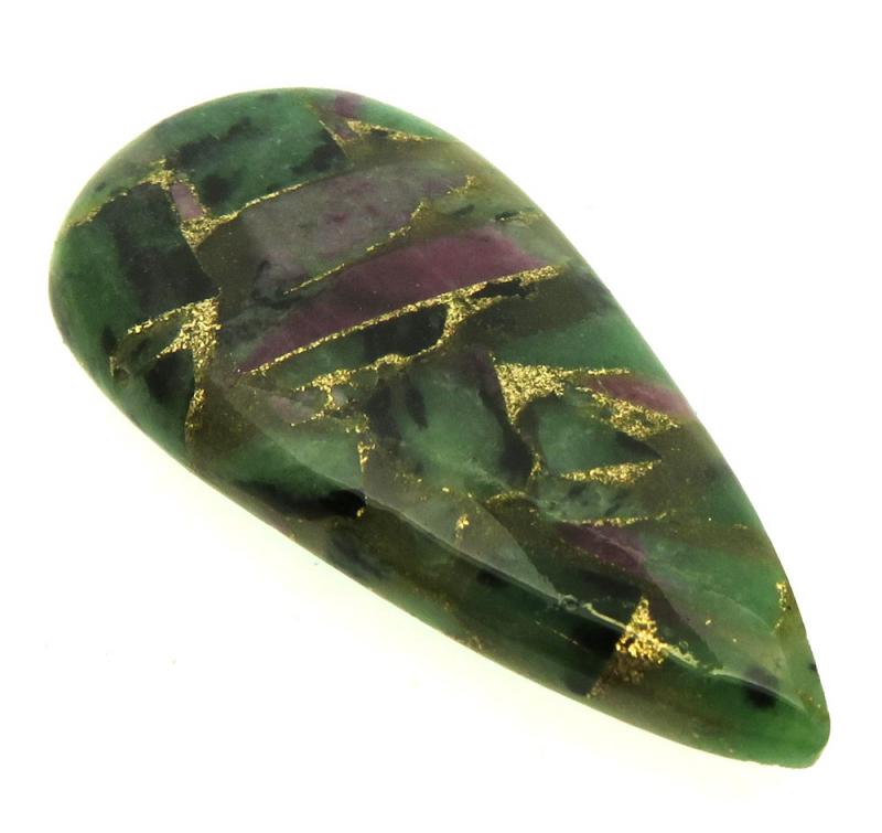 Teardrop 40x19mm Mohave Ruby Zoisite Cabochon 05