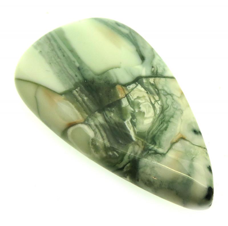 Teardrop 40x22mm Green Lace Jasper Cabochon 05