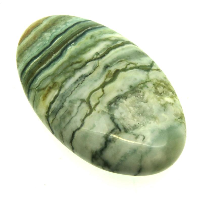 Oval 42x25mm Green Lace Jasper Cabochon 07