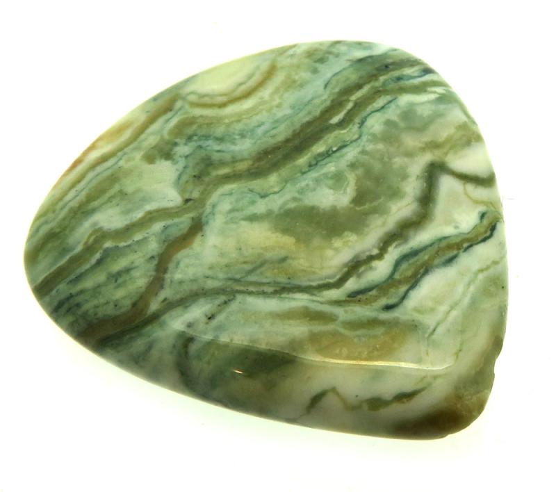 Teardrop 32x31mm Green Lace Jasper Cabochon 11