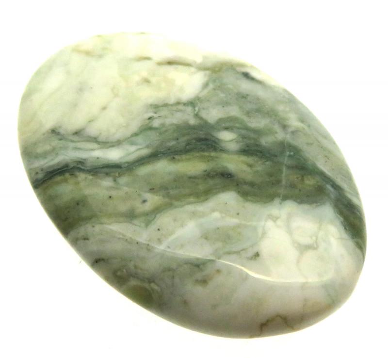 Oval 35x24mm Green Lace Jasper Cabochon 19