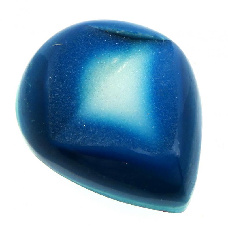 Teardrop 34x29mm Druzy Window Agate Cabochon 17