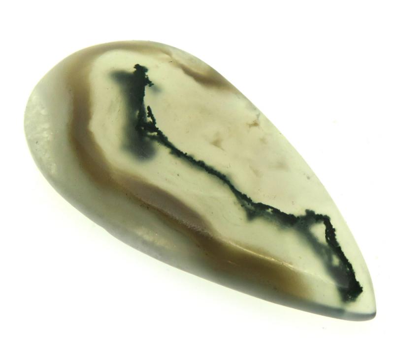 Teardrop 45x21mm Solar Moss Quartz Cabochon 15