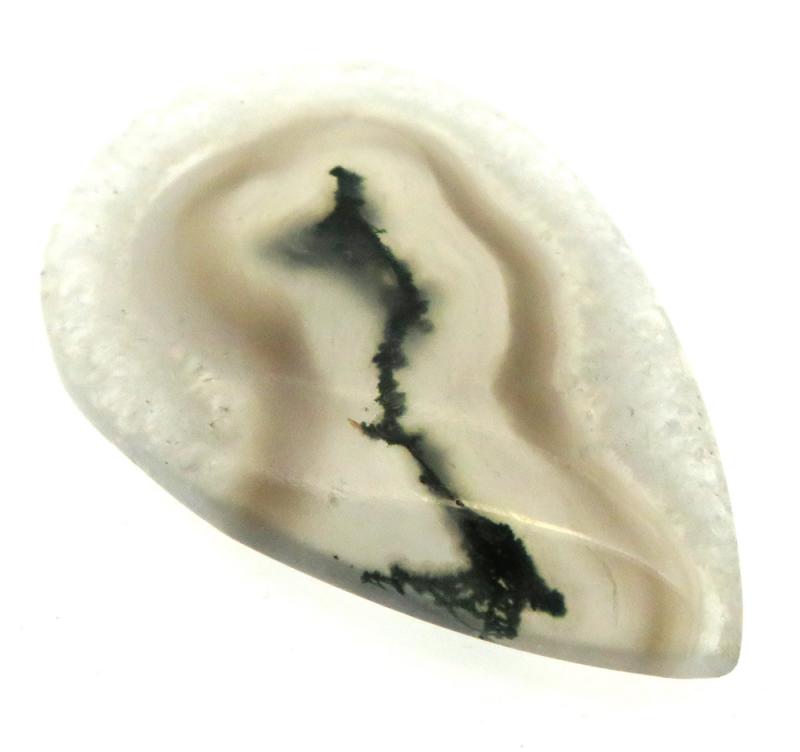 Teardrop 41x27mm Solar Moss Quartz Cabochon 21